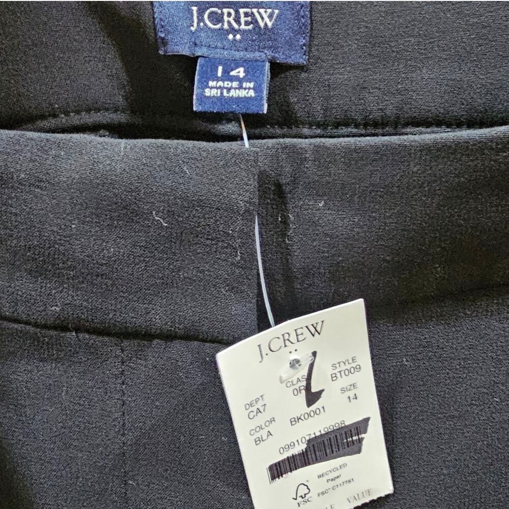 J.Crew Factory Pleated Trouser Pants High Rise Straight Black Leg Size 14 - Picture 4 of 7